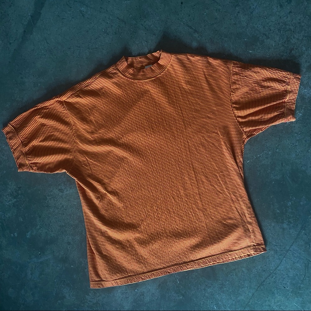 Bill Robinson Red Stripes Over Orange T-neck Shirt